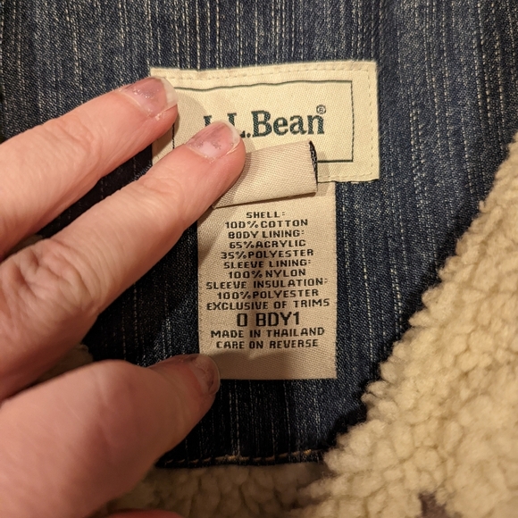 Vintage L.L. Bean Denim Jacket with Sherpa Collar - Picture 6 of 9